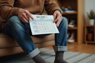 Homme d'&acirc;ge moyen tenant un tableau de chaussettes dans un salon chaleureux
