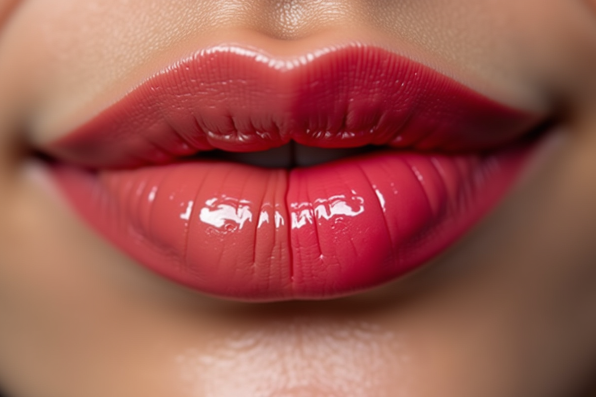 Zoom sur des lèvres avec différentes teintes de rouge à lèvres